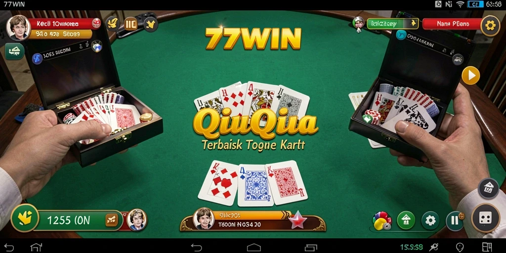 Screenshot gameplay 77WIN yang menampilkan keseruan permainan QiuQiu.