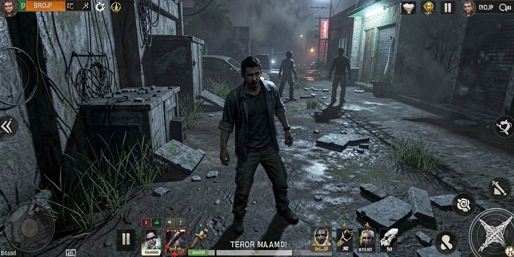Tangkapan layar menunjukkan gameplay yang menegangkan dalam suasana horor.