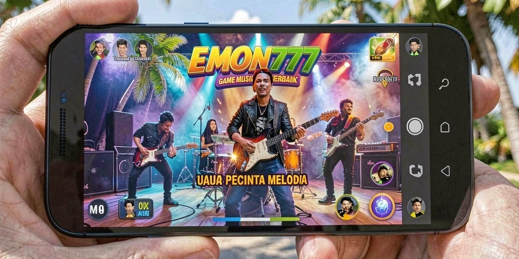 Tampilan gameplay EMON777 menampilkan interaksi musik yang menarik.