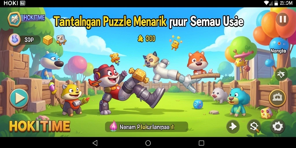 Tampilan gameplay HOKITIME yang menarik dan menantang teka-teki.