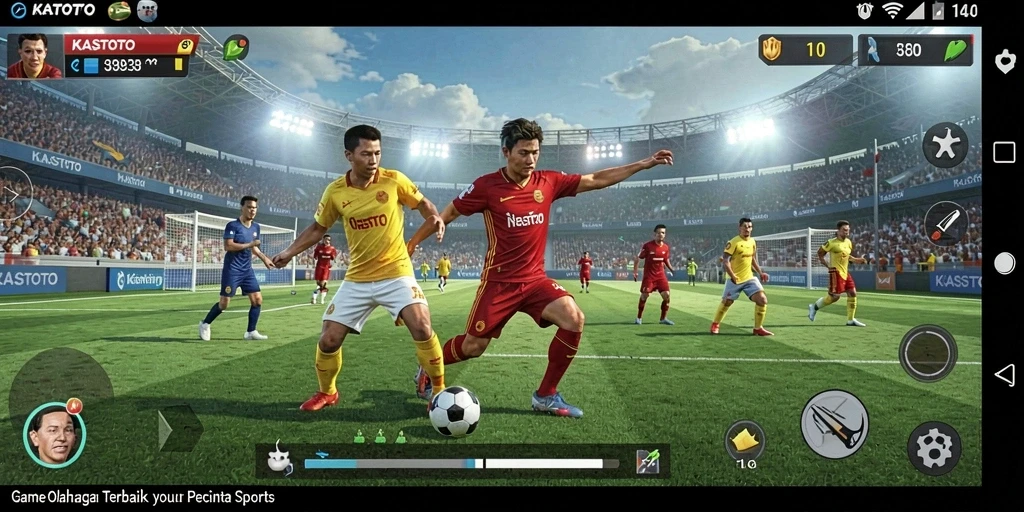 Tangkapan layar KASTOTO menampilkan gameplay olahraga yang mendebarkan.
