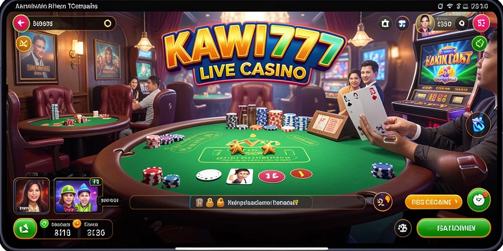 Tampilan menarik dari gameplay Live Casino KAWI777 yang mengasyikkan.
