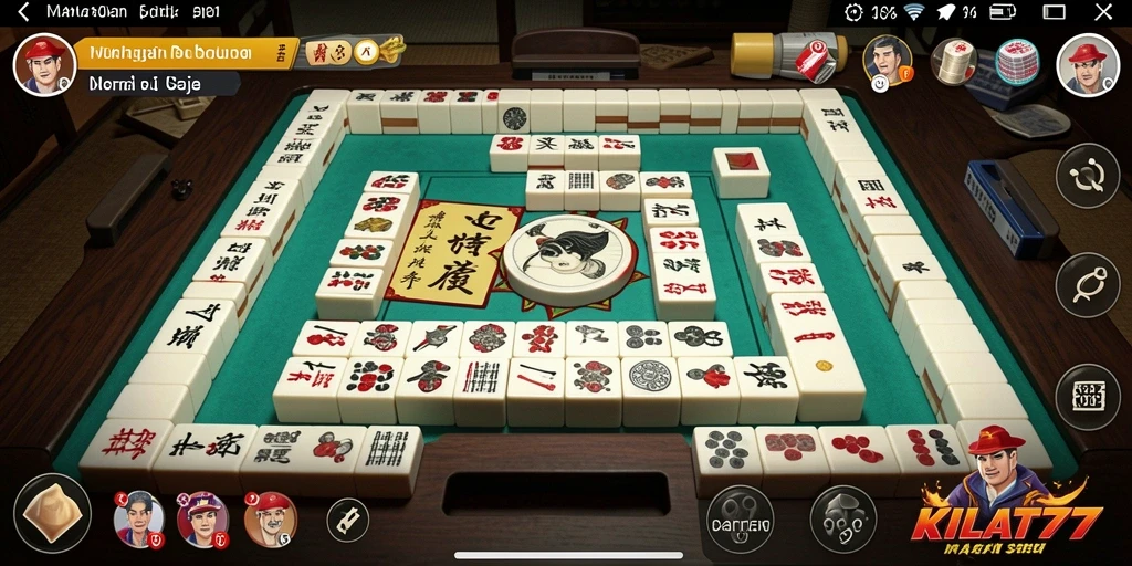 Tampilan menarik dari gameplay KILAT77 dengan ubin Mahjong.