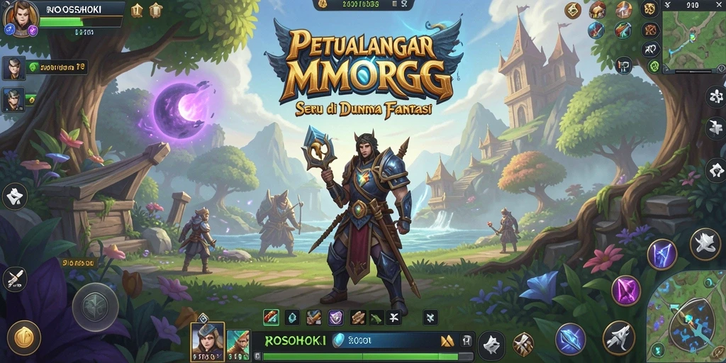 Tangkapan layar ROSOHOKI menampilkan aksi intens dalam pertarungan MMORPG.