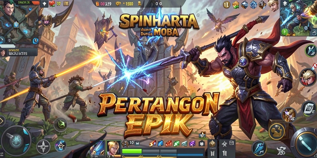 Tangkapan layar gameplay <strong>SPINHARTA</strong> dengan aksi pertempuran yang seru.